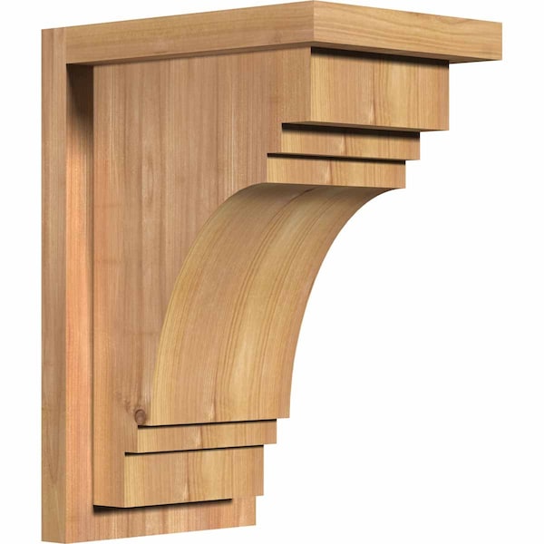 Ekena Millwork Pescadero Smooth Corbel w/Backplate, Western Red Cedar, 7 1/2"W x 10"D x 14"H COR08X10X14PEC01SWR - main